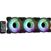 Kit Aerocool MIRAGE12PRO 3xFan PC 12cm ARGB 6 Pins Hub Silent negro