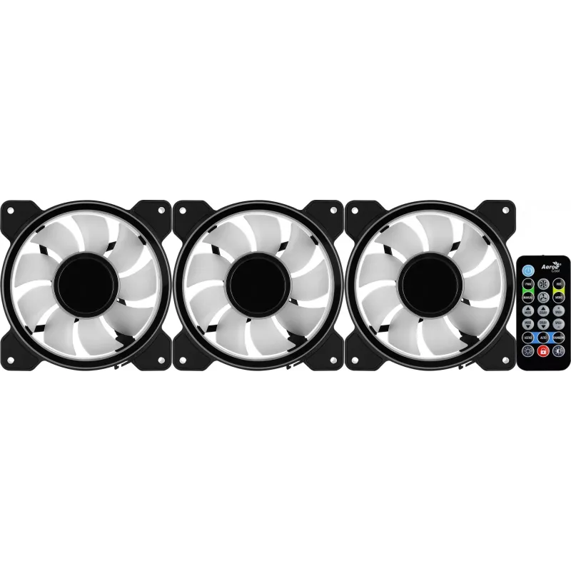 Kit Aerocool MIRAGE12PRO 3xFan PC 12cm ARGB 6 Pins Hub Silent negro