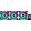 Kit Aerocool DUO12PRO 3x ventiladores 12 cm ARGB LED doble anillo antivibración 6 Pins, negro