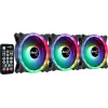 Kit Aerocool DUO12PRO 3x ventiladores 12 cm ARGB LED doble anillo antivibración 6 Pins, negro