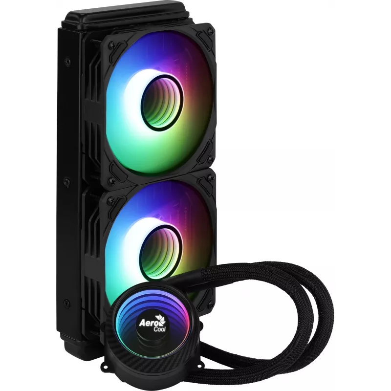 Aerocool PGS Mirage L240 ARGB refrigeración líquida para CPU, 2300 rpm, 4 pines, negra