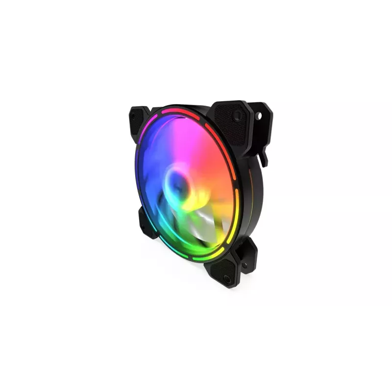 Ventilador de carcasa KRUX KRX0067 120mm ARGB LUNAR 120, 1200 rpm, rodamiento hidráulico, 12 V, LED 5 V, conector de 3 pines, antivibración