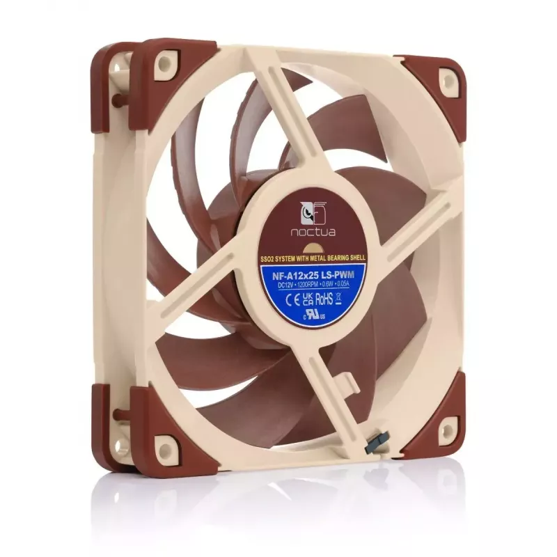 Noctua NF-A12x25 LS-PWM Sterrox ventilador de caja de 120 mm, 120x120x25 mm, 12 V, PWM, 900–1200 RPM, 7,6–12,1 dB, beige/marrón