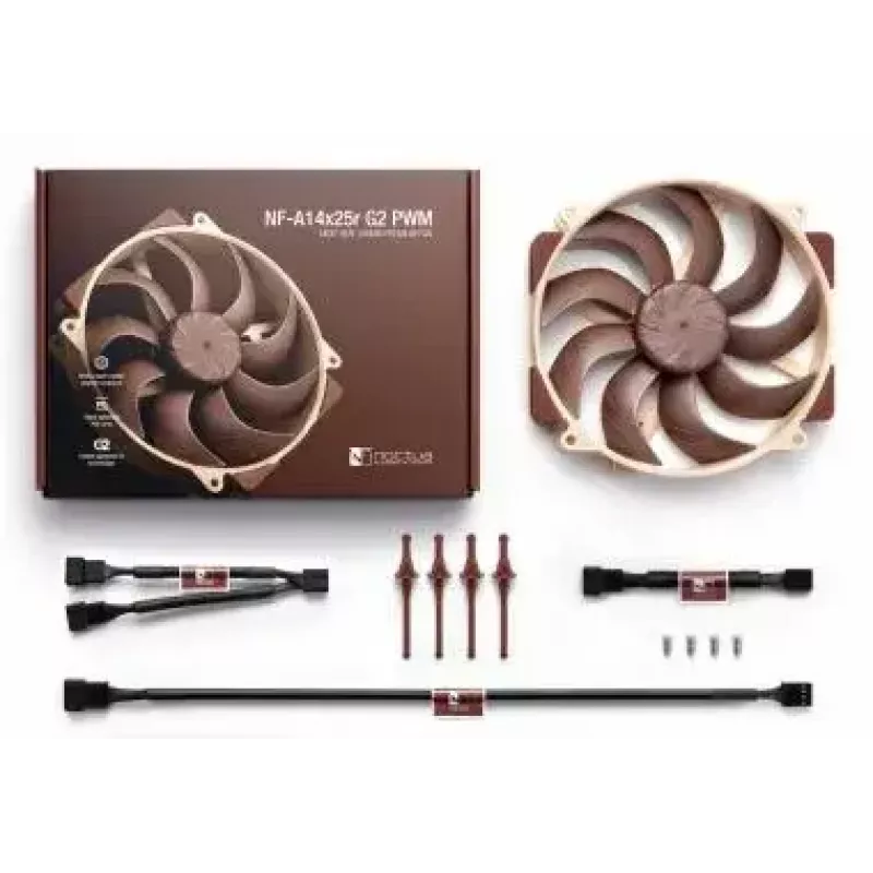 Noctua NF-A14x25r G2 PWM ventilador de caja de 140 mm, 1250–1500 RPM, 19,7–24,8 dB