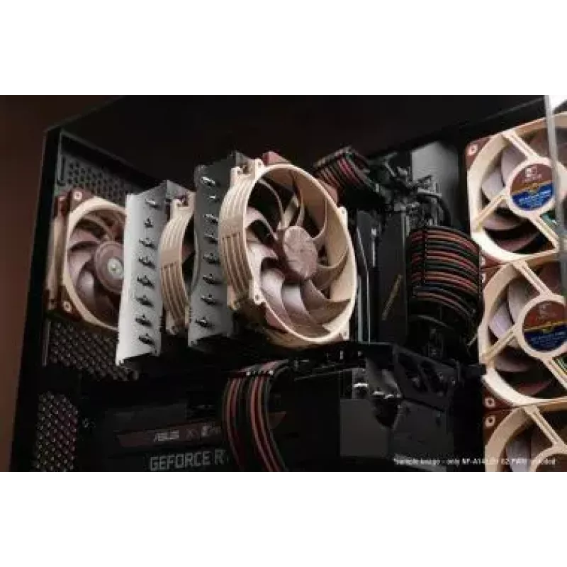 Noctua NF-A14x25r G2 PWM Sx2-PP ventiladores de caja de 140 mm (2 uds.), 12 V, 1500 RPM, 155,6 m³/h, marrón/beige