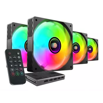 Mars Gaming MFSI4KIT sistema de refrigeración para PC ventilador para carcasa de PC 12 cm negro
