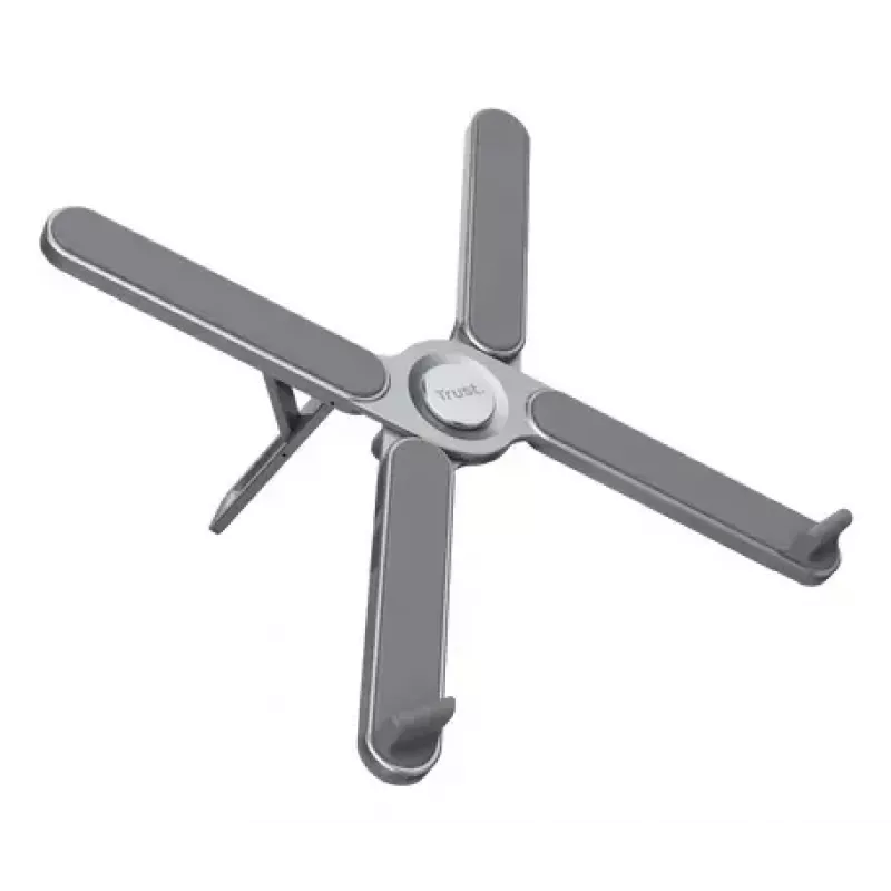 Trust Macy 25647 soporte plegable para portátil, aluminio, hasta 17,3 pulgadas, gris