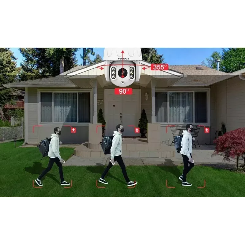 Foscam SD8EP cámara IP PTZ, 8 MP 4K (3840×2160), zoom óptico 4x, PoE, Wi‑Fi, blanca