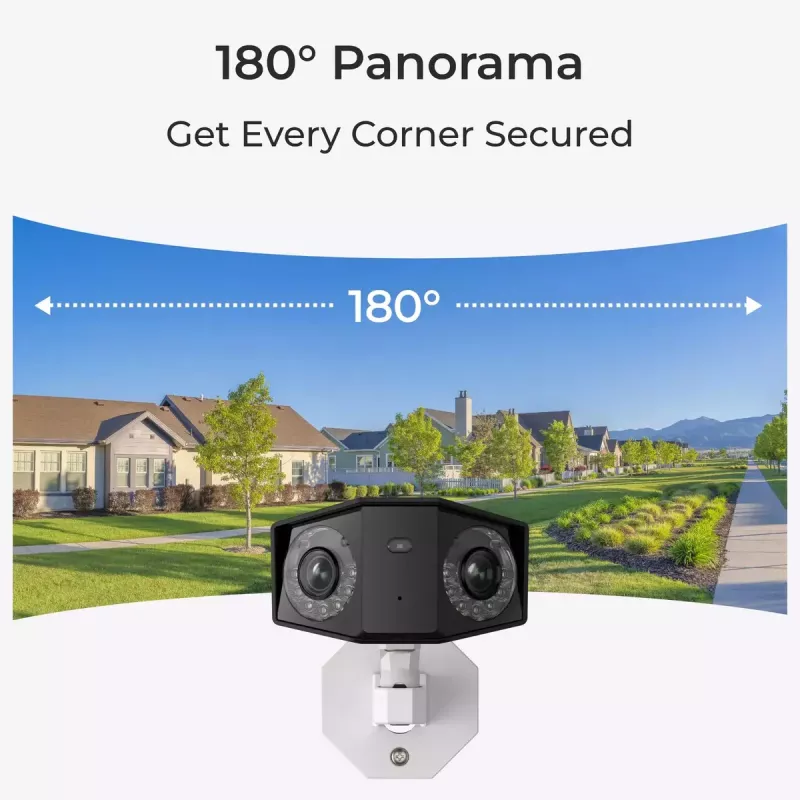 Cámara IP de vigilancia Reolink Duo P730 4K, 8 MP, 4608×1728 @20 fps, PoE/DC, IP66, PIR, 30 m IR, MicroSD hasta 256 GB