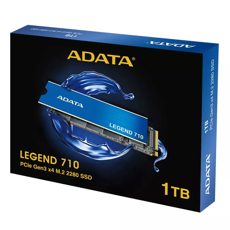 SSD M.2 ADATA LEGEND 710 1 TB PCIe 3.0 NVMe — 2400 MB/s lectura, 1800 MB/s escritura, 3D NAND, 2280