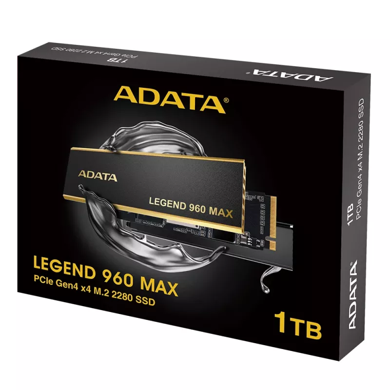 SSD M.2 2280 NVMe interno ADATA LEGEND 960 MAX 1 TB PCIe 4.0, lectura 7400 MB/s, escritura 6000 MB/s, 3D NAND