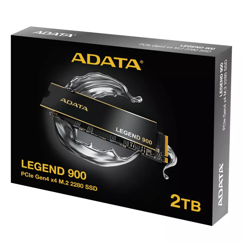 ADATA LEGEND 900 SLEG-900-2TCS SSD M.2 2280 NVMe de 2 TB, PCIe 4.0 x4, NVMe 1.4, 7000/5400 MB/s, negro/dorado