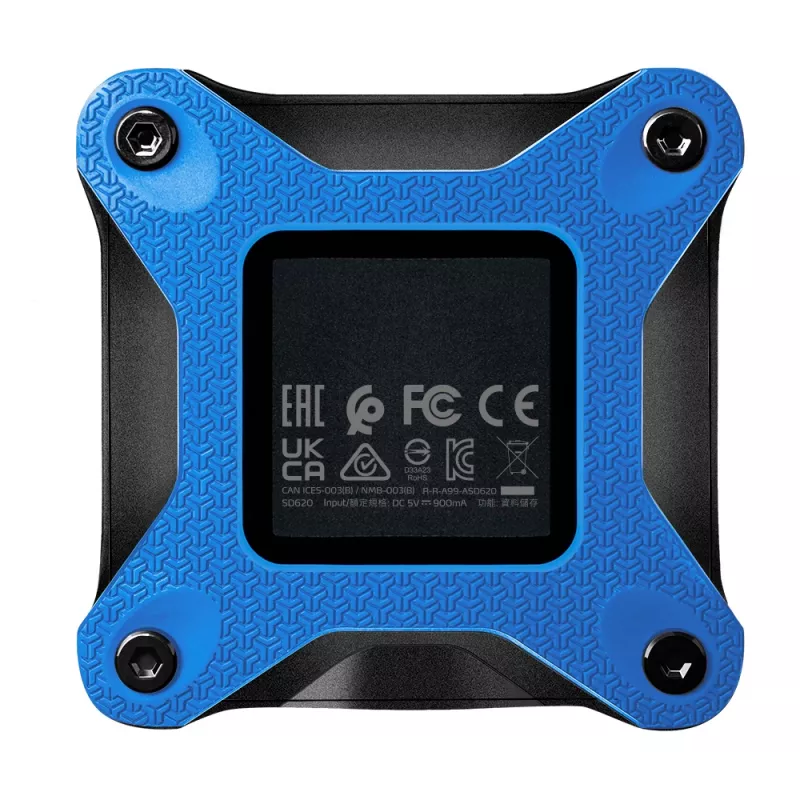 SSD portátil ADATA SD620 2 TB USB 3.2 Gen 2 (Micro-B) azul/negro — 520/460 MB/s, 80×80×15,2 mm