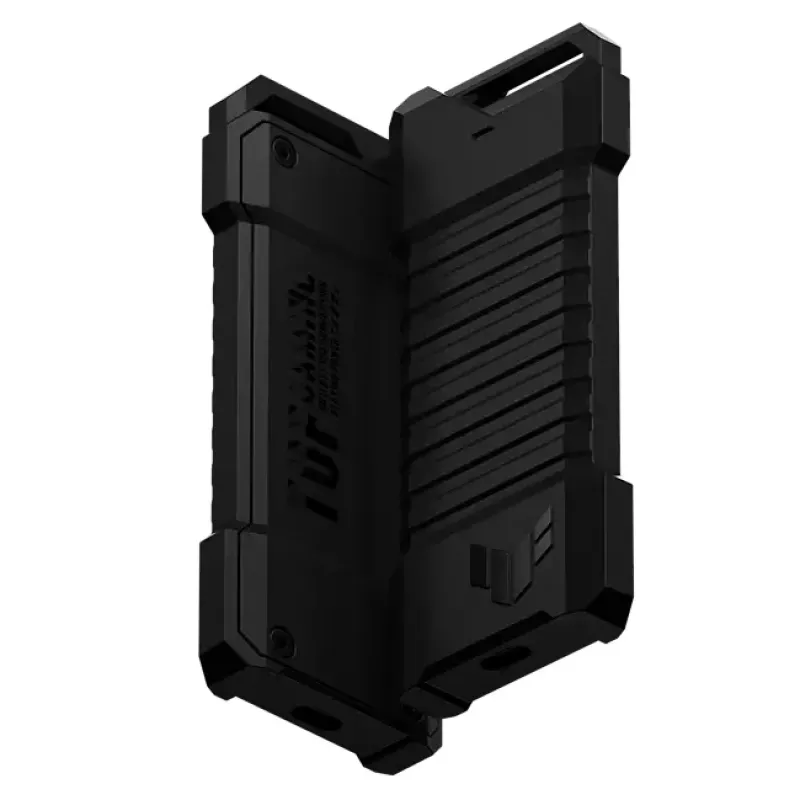 Caja SSD ASUS ESD-T1A/BLK/G/AS — M.2 (SATA/PCIe) de una bahía, USB-C 3.2 Gen2, 10 Gbit/s, negra, cierre con llave