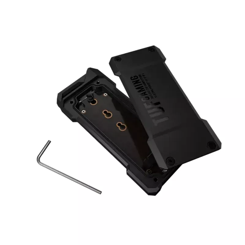 Caja SSD ASUS ESD-T1A/BLK/G/AS — M.2 (SATA/PCIe) de una bahía, USB-C 3.2 Gen2, 10 Gbit/s, negra, cierre con llave
