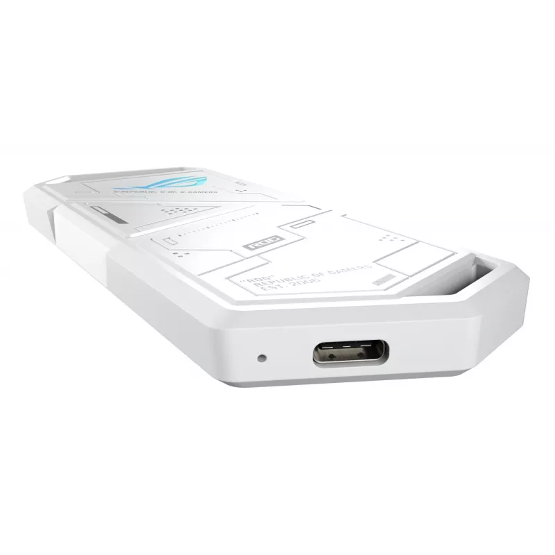 Carcasa SSD ASUS ROG Strix Arion White Edition — M.2 PCIe, USB Type-C 10 Gbit/s, para una SSD