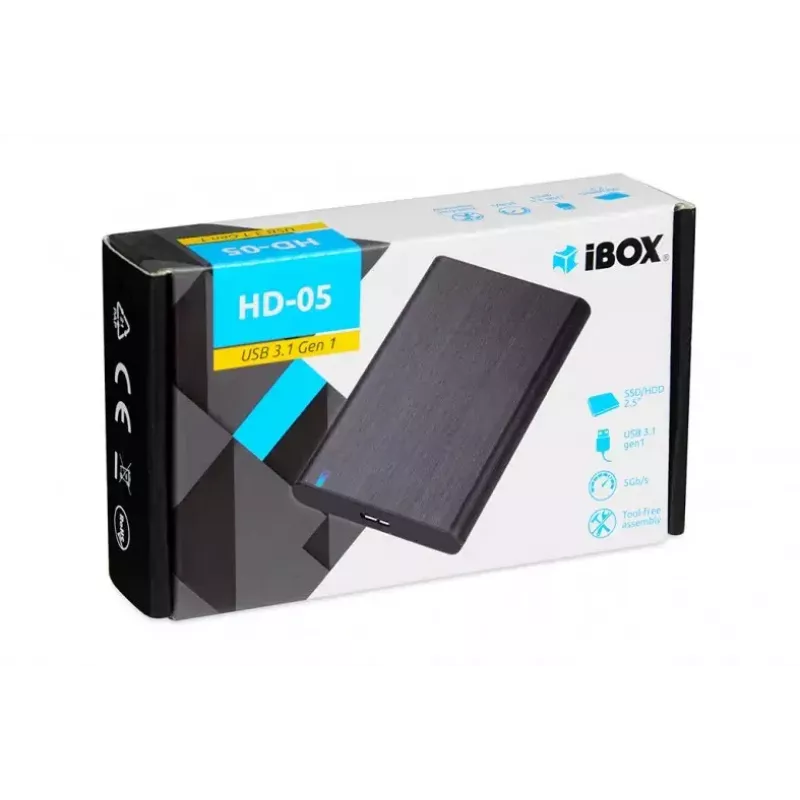 Caja HDD/SSD IBOX HD-05 negra — 2,5
