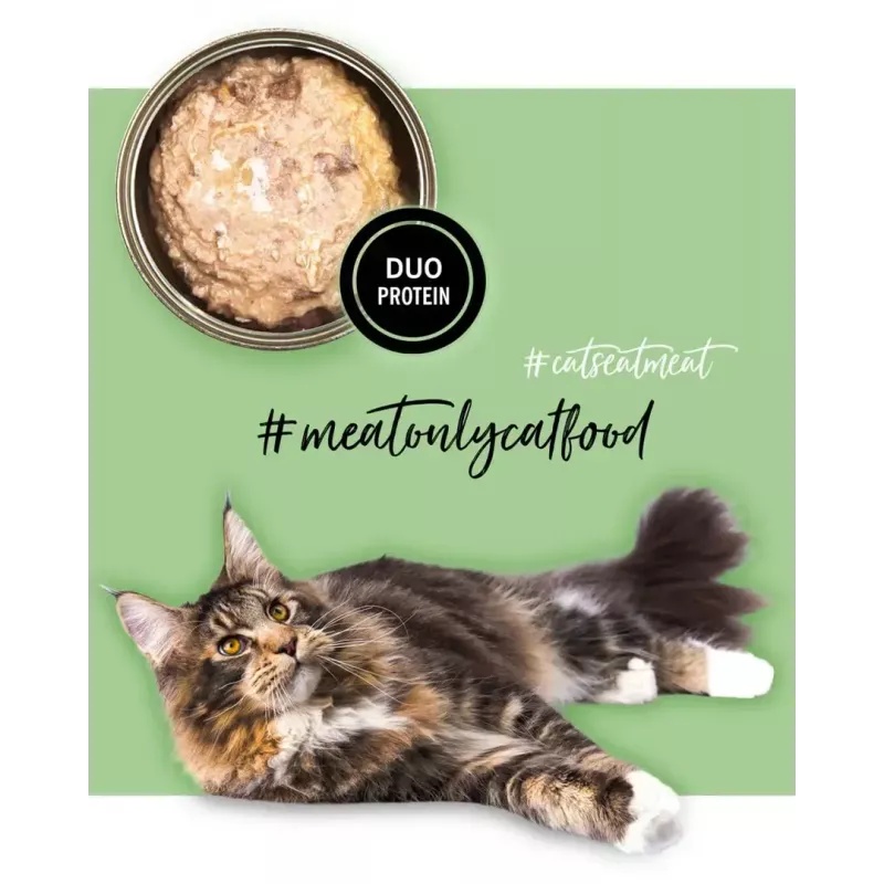 Comida húmeda para gatos 3coty pollo con ganso 80 g bolsa, alimento completo para gatos adultos, 19% proteína, 12% grasa, sin cereales