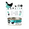 Comida húmeda para gatos 3coty pollo con pato para gatitos 80 g bolsa, alimento completo, proteína 20 %, grasa 9 %