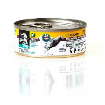 Comida húmeda para gatos 3coty Chicken Struvite care 80 g — bolsa de comida húmeda, gatos adultos, pollo, alimento completo