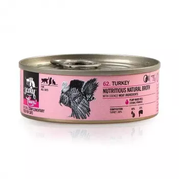 Comida húmeda para gatos 3coty Turkey Cheers 75 g — gatos adultos, ración individual complementaria, 80 % humedad, 6 % proteína