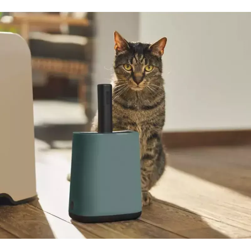 Rotho Biala pala para arena de gatos con bolsas, verde