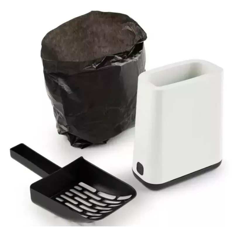 Rotho Biala pala para arena de gatos con bolsas, verde