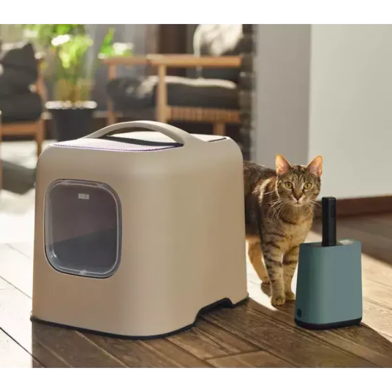 Rotho Biala pala para arena de gatos con bolsas, verde