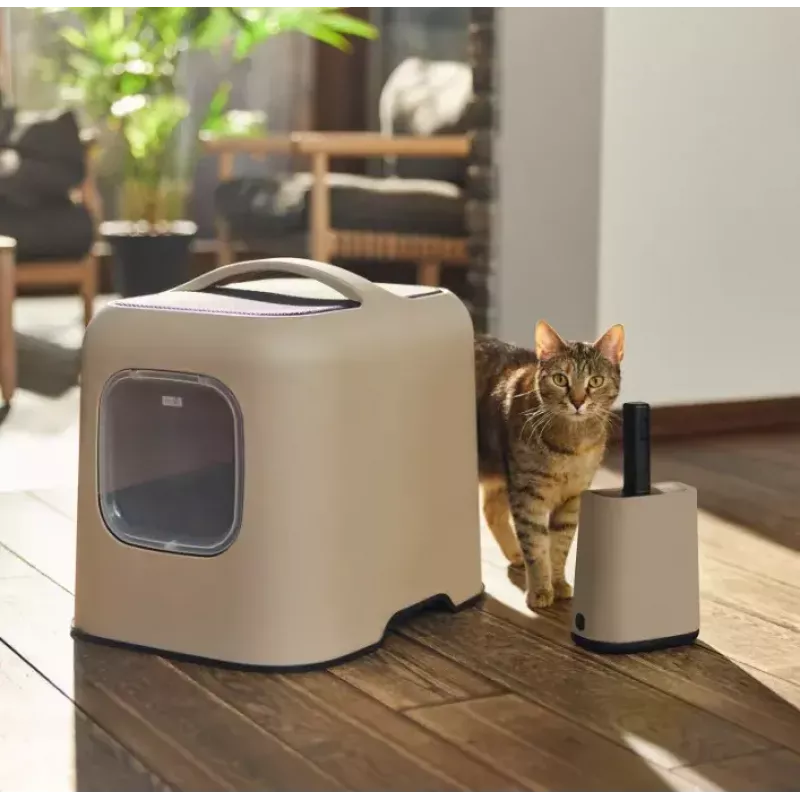 Rotho Biala pala para arena de gatos con bolsas, capuchino