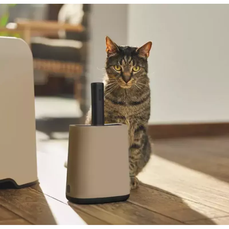 Rotho Biala pala para arena de gatos con bolsas, capuchino