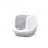 Savic Nestor Jumbo arenero cerrado para gatos, 66,5 x 48,5 x 46,5 cm, blanco-gris
