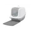 Savic Nestor Jumbo arenero cerrado para gatos, 66,5 x 48,5 x 46,5 cm, blanco-gris