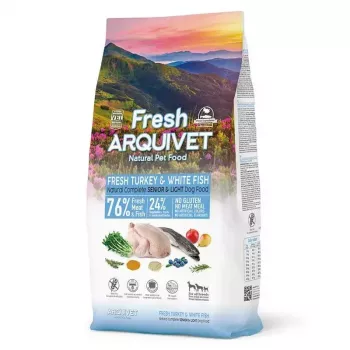 Comida seca para perros ARQUIVET Fresh Senior & Light pavo y pescado, 10 kg, 26 % proteína, 10 % grasa