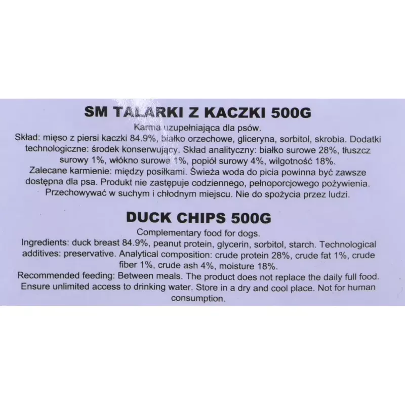 MACED chips de pato – snack para perros, 500 g