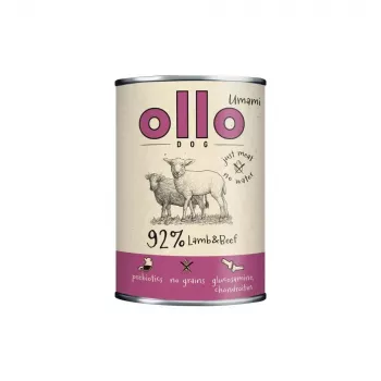 Comida húmeda para perros OLLO Umami Cordero y ternera 850 g — adultos, sin cereales, sin gluten ni soja