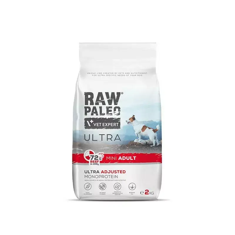 VETEXPERT RAW PALEO Ultra Mini Adult vacuno, pienso para perros, 2 kg