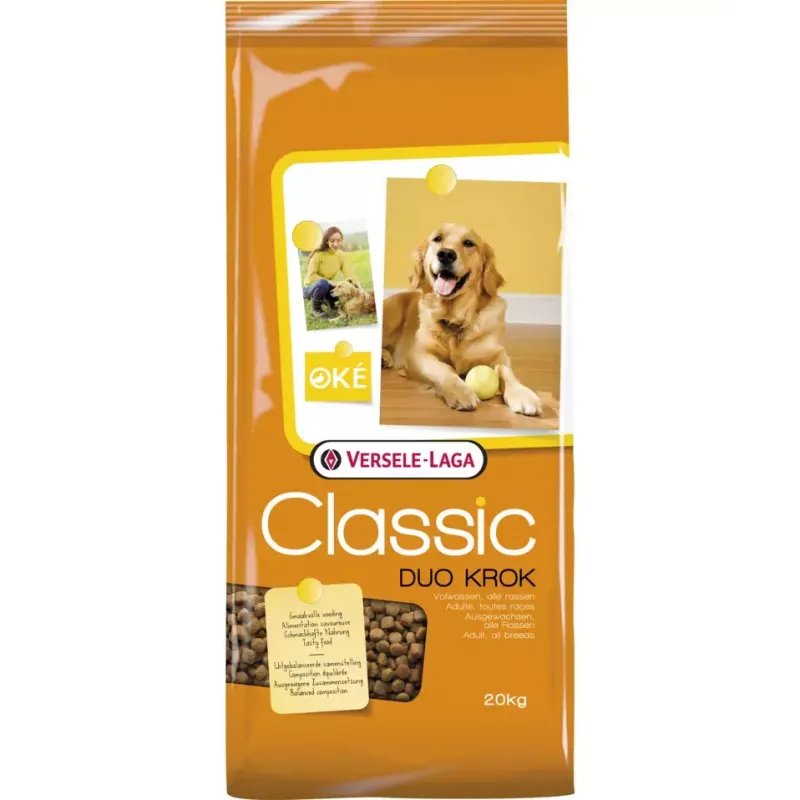 Pienso seco VERSELE-LAGA Senior Duo Krok 20 kg — ave, 22 % proteína, 8 % grasa, perros adultos