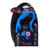 Correa retráctil Flexi New Classic S — cordón, 5 m, correa individual, azul, carga máx. 12 kg