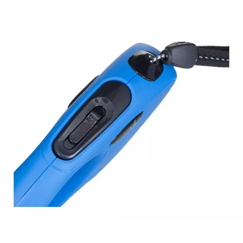 Correa retráctil Flexi New Classic S — cordón, 5 m, correa individual, azul, carga máx. 12 kg