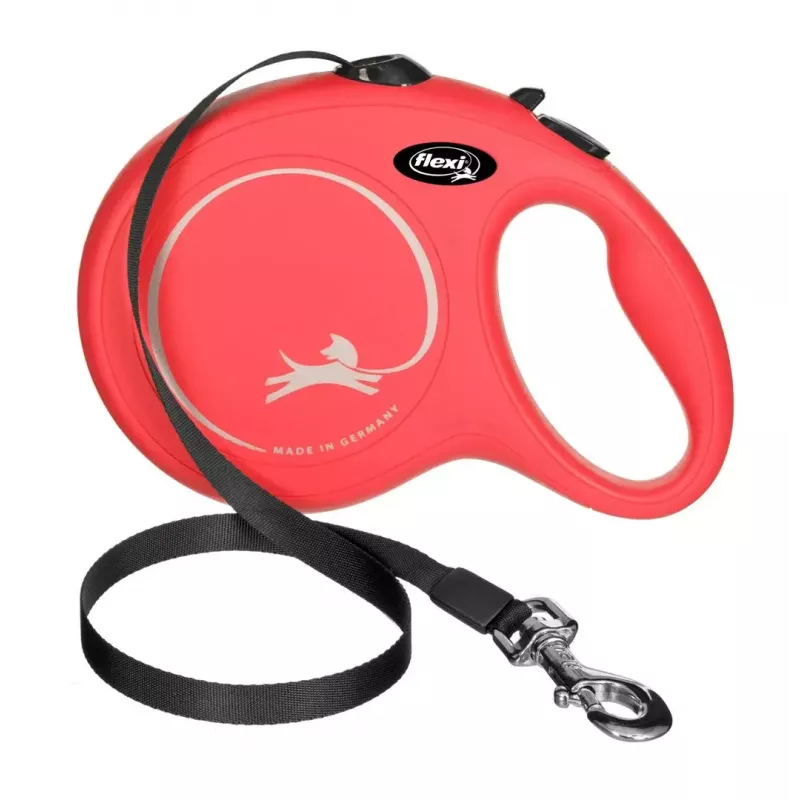 Flexi New Classic L correa extensible para perros, cinta de 5 m, hasta 50 kg, roja