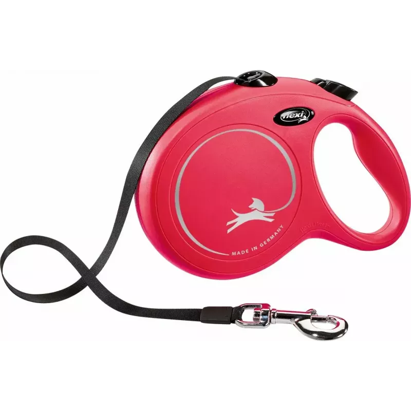 Flexi New Classic L correa extensible para perros, cinta de 8 m, hasta 50 kg, roja