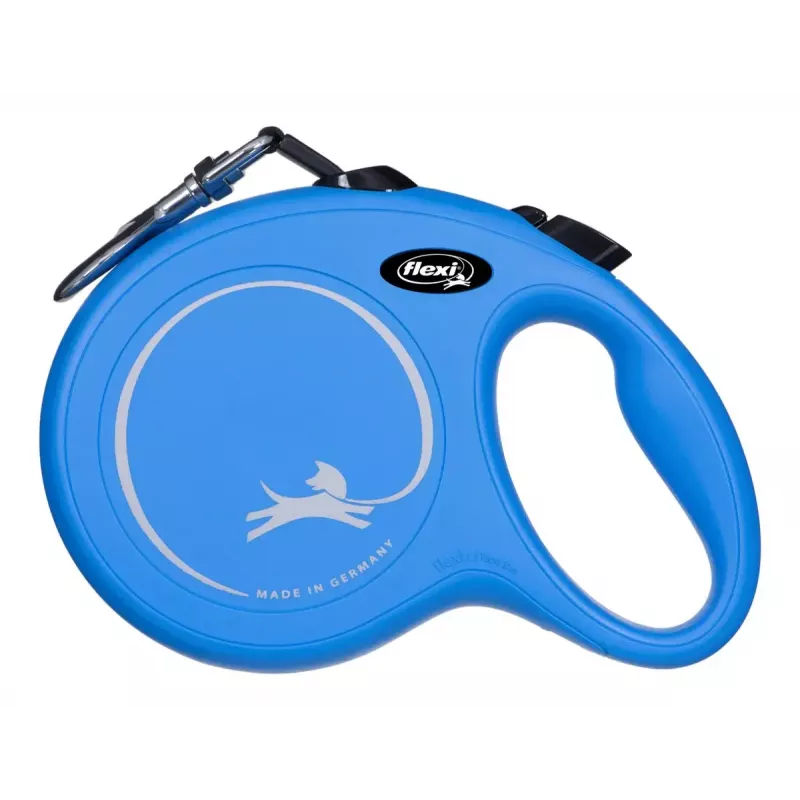 Correa retráctil Flexi New Classic 8 m — correa de cordón Flexi 8 m, azul, L, carga máx. 50 kg