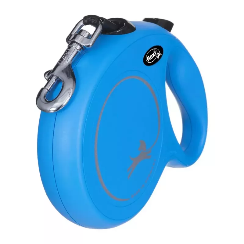 Correa retráctil Flexi New Classic 8 m — correa de cordón Flexi 8 m, azul, L, carga máx. 50 kg