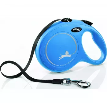 Correa retráctil Flexi New Classic 8 m — correa de cordón Flexi 8 m, azul, L, carga máx. 50 kg