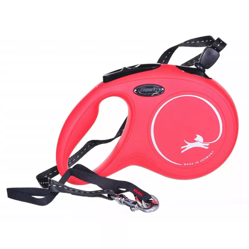 Flexi New Classic M correa extensible para perros, cuerda de 8 m, hasta 20 kg, roja