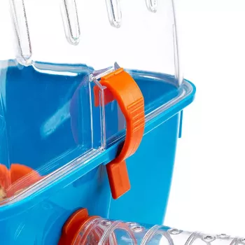 Jaula FERPLAST Combi 2 para hámster, azul transparente, B795×T295×H263 mm, tecnopolímero