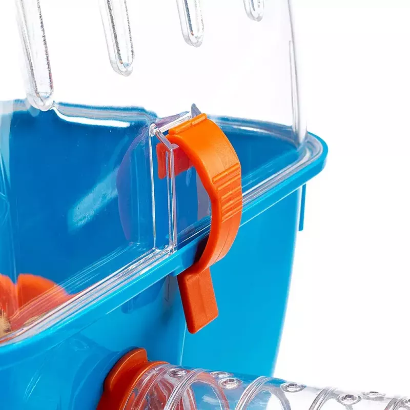 Jaula FERPLAST Combi 2 para hámster, azul transparente, B795×T295×H263 mm, tecnopolímero