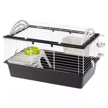Jaula FERPLAST Casita 80 para cobayas 780×480×500 mm, metal y plástico, gris/blanco y negro