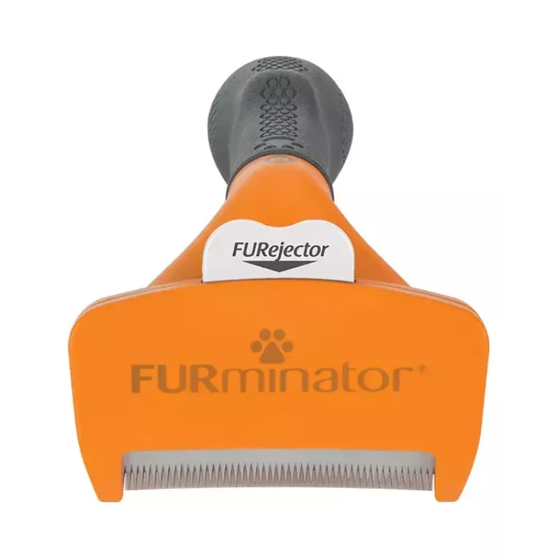 Cepillo deslanador FURminator FUR151388 para perros medianos (10–25 kg), pelo corto, gris naranja