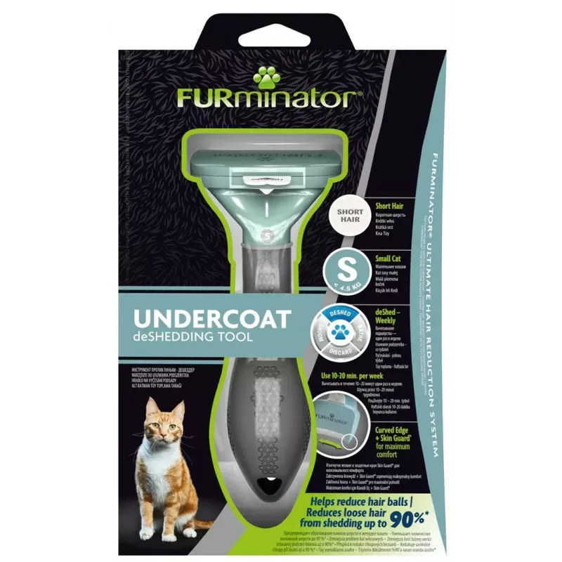 Cepillo para gatos FURminator FUR151296 — talla pequeña para gatos de pelo largo de razas pequeñas, negro, 200 g